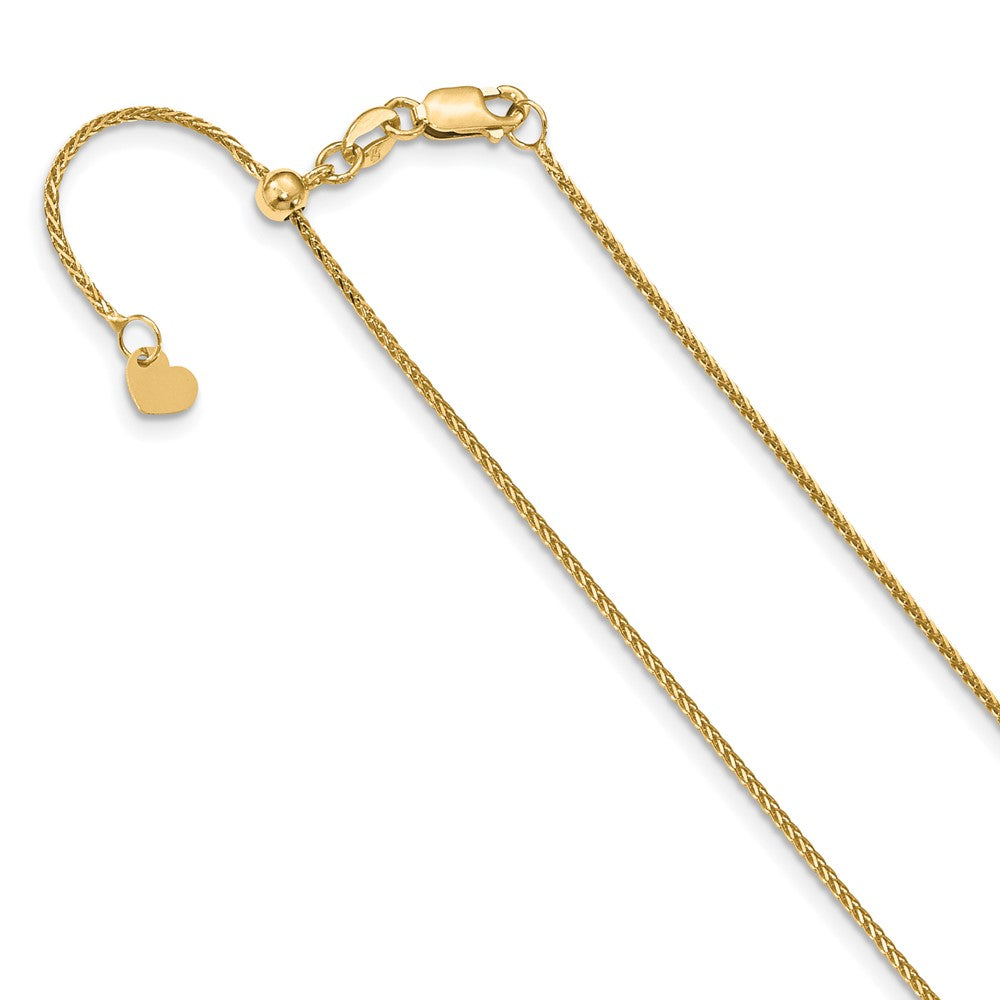 14K Gold Adjustable .95mm D/C Wheat Chain