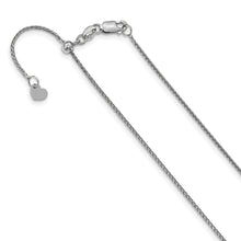 Load image into Gallery viewer, 14K White Gold Adjustable .95mm D/C Wheat Chain