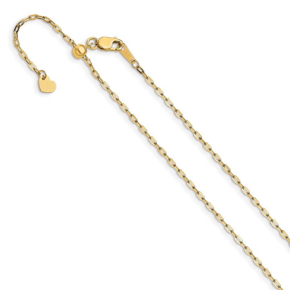 14K Adjustable 1.3mm Flat Cable Chain