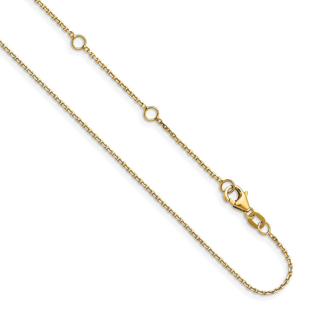 14k Gold1.1mm D/C Cable 1in+1in Adjustable Chain