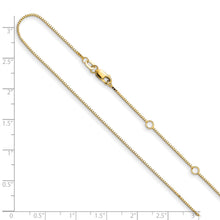Load image into Gallery viewer, 14K Gold .85mm Box 1in+1in Adjustable Chain