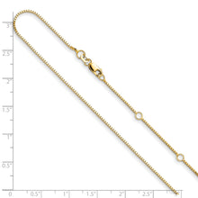 Load image into Gallery viewer, 14K Gold .95mm Box 1in+1in Adjustable Chain