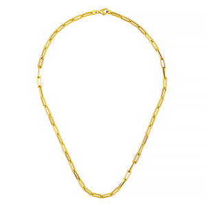 14KT Yellow Flat Paperclip Link 4mm