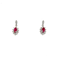 Load image into Gallery viewer, 14K 3/4 CTW Ruby &amp; Diamond Stud Earrings