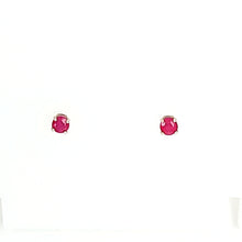 Load image into Gallery viewer, 14K White Gold 1/2 CTW Round Ruby Solitaire Earrings