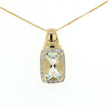 Load image into Gallery viewer, Green Amethyst Diamond Accent Necklace
