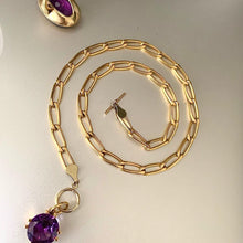 Load image into Gallery viewer, Synthetic Color Change Sapphire on 14k Gold Filled Chain