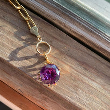 Load image into Gallery viewer, Synthetic Color Change Sapphire on 14k Gold Filled Chain