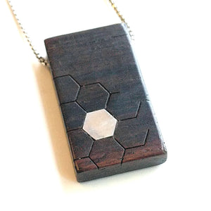 Cocobolo Wood and Sterling Inlay Necklace