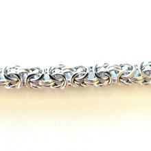Load image into Gallery viewer, Rhodium-plated Sterling Silver Byzantine Chain