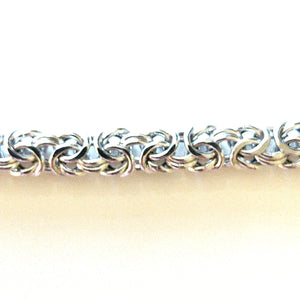 Rhodium-plated Sterling Silver Byzantine Chain