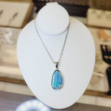 Load image into Gallery viewer, Sterling Silver Australian Blue Opal Doublet Pendant