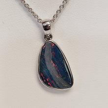 Load image into Gallery viewer, Sterling Silver Australian Blue Opal Doublet Pendant