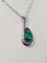Load image into Gallery viewer, Sterling Silver Australian Green Opal Doublet Pendant
