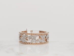 Rose Gold Diamond Swirls Fashion Ring