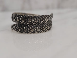 Sterling Snakeskin Two Tails Ring