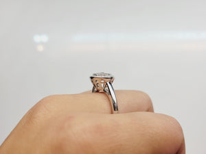 Octagon Invisible-set Diamond Ring with Halo