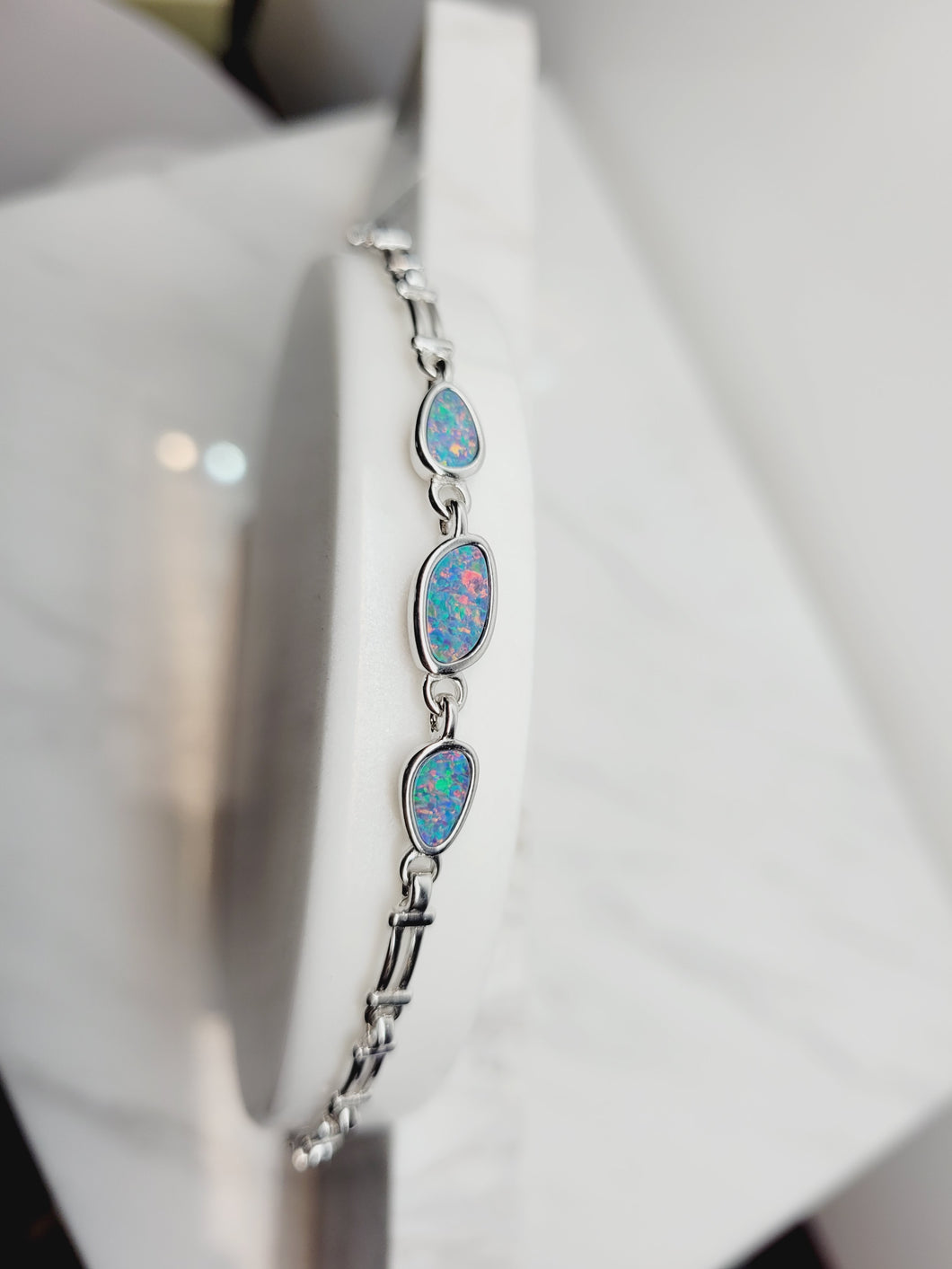 Sterling Silver Australian Opal Bracelet