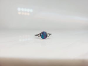 Australian Opal and Diamond Doublet Ring