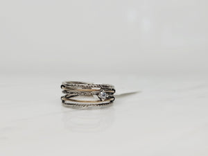 Cubic Zirconia Stacked Ring