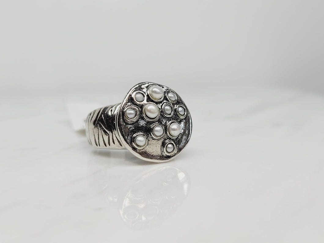 Seed Pearl Cluster Ring