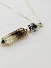 Load image into Gallery viewer, Fantasy Cut Smokey Citrine with Black Diamond Rose Cut Necklace