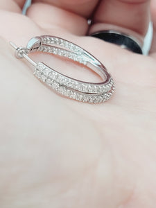 In & Out 2.0 Carat Total Weight Woven Hoop Earrings