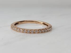 14k Rose Gold Diamond Stackable Band