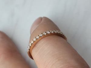 14k Rose Gold Diamond Stackable Band