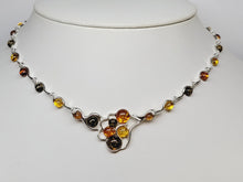 Load image into Gallery viewer, Amber and sterling silver link necklace