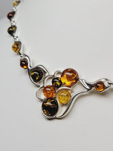 Load image into Gallery viewer, Amber and sterling silver link necklace