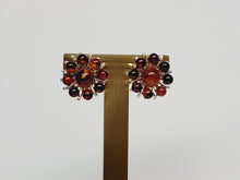 Load image into Gallery viewer, Amber Drop Flower Post Earrings