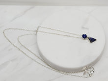 Load image into Gallery viewer, Lapis Circle and Triangle Pendant Necklace