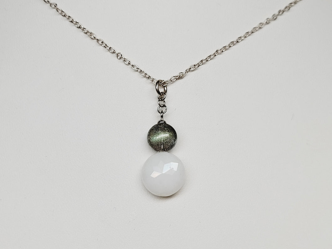 Faceted WQ and Labradorite Pendant Necklace