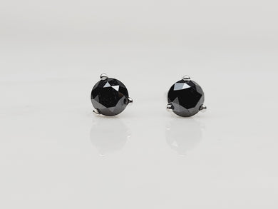 1.10ctw Black Diamond Studs 3p 14KW