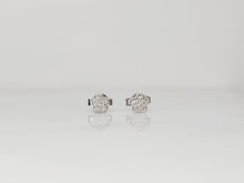 Load image into Gallery viewer, 10KW .06 CTW Diamond Flower Cluster Earrings