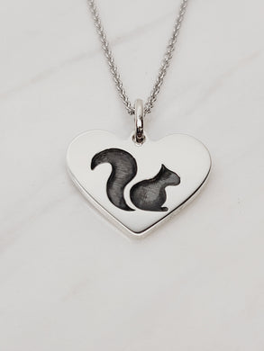 Black Squirrel Heart Style Necklace
