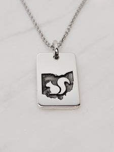 Ohio Squirrel Tag Style Necklace-Small