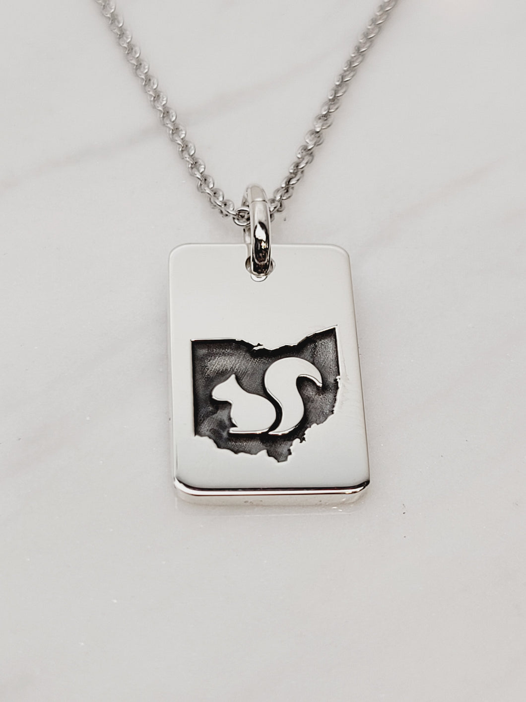 Ohio Squirrel Tag Style Necklace-Large