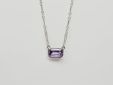 Purple Sapphire Emerald Necklace