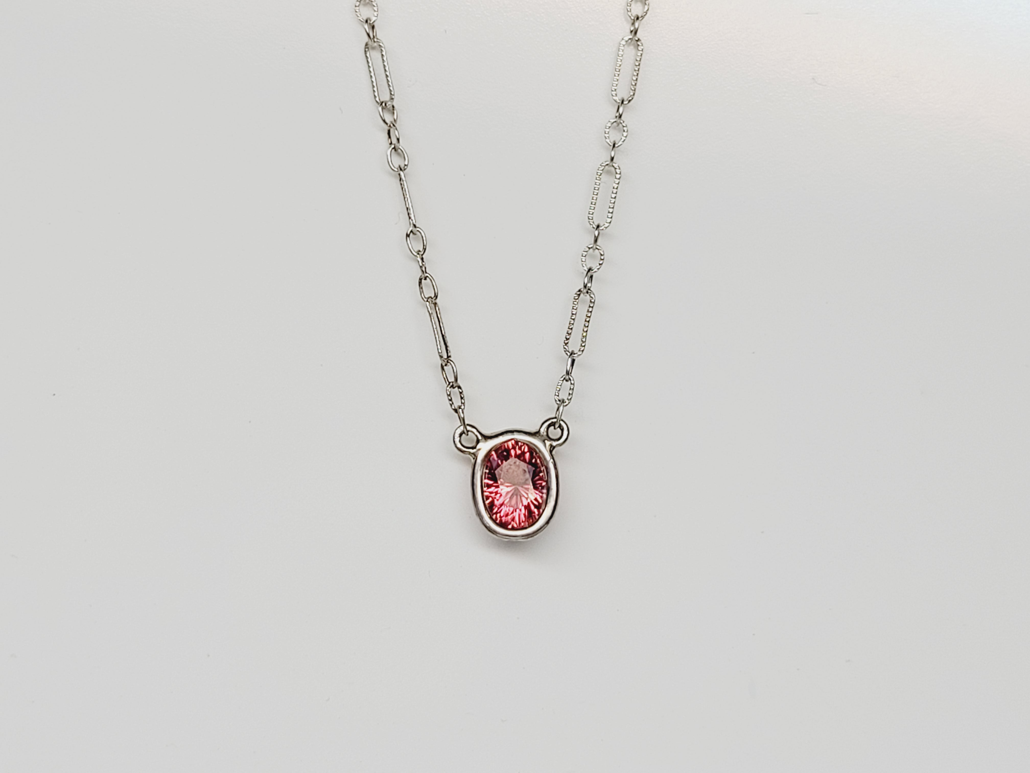 Rusty Sapphire Oval Necklace