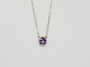 Purple Sapphire Emerald Necklace