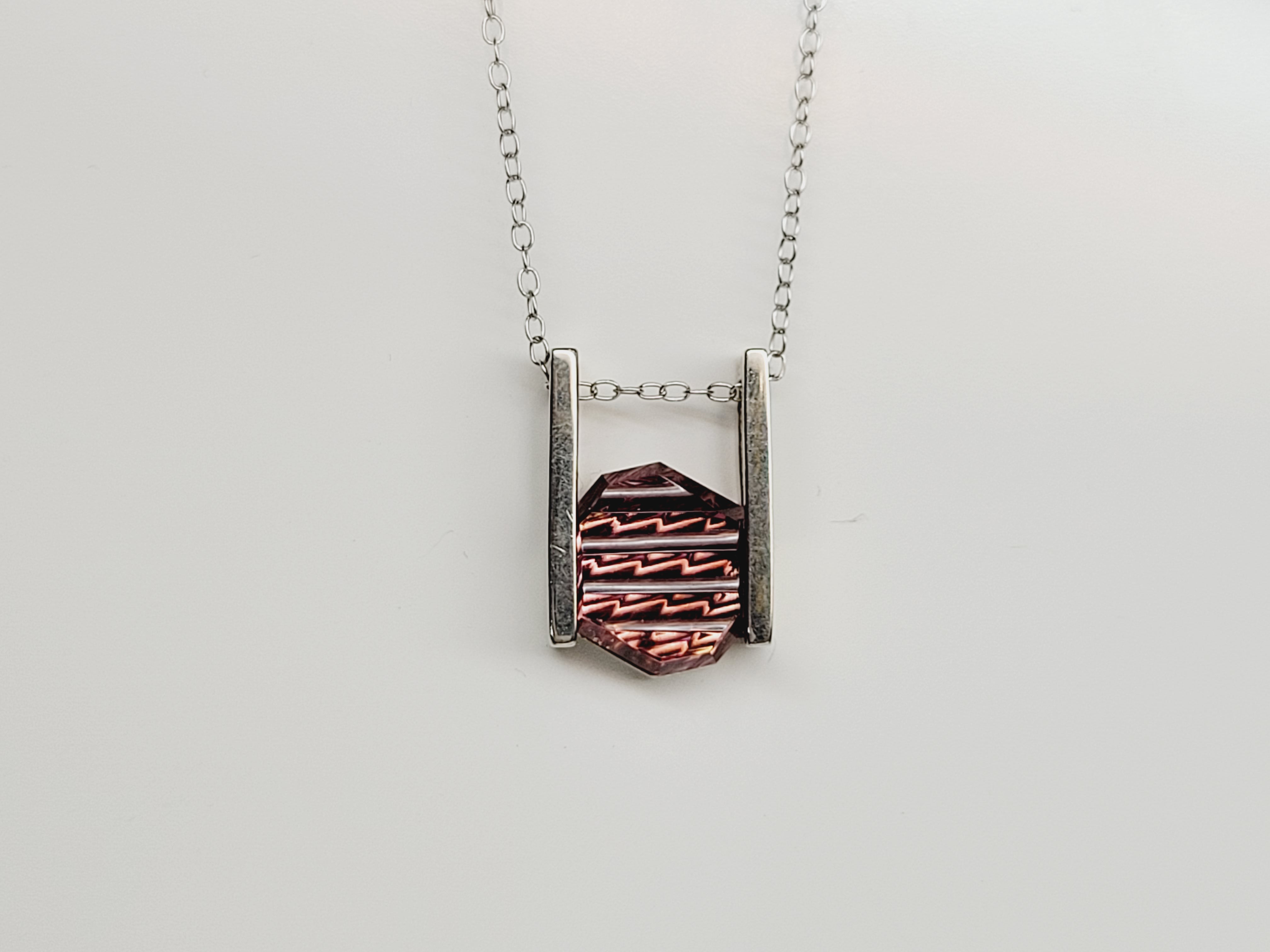 Antique Octagon Tablet Tourmaline 5.05ct Concave Cut Necklace
