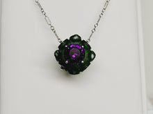 Load image into Gallery viewer, Amethyst &amp; Serpentine 2.83ct Flower Necklace
