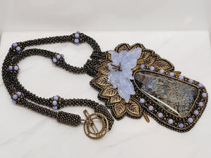 Blue Lace Necklace with Colorado Opal