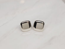 Load image into Gallery viewer, SS Square Pillow Earrings Omega Back