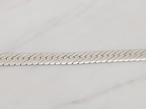 SS Circle Pattern Herringbone Necklace