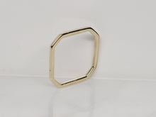 Load image into Gallery viewer, Dainty Octagon Stackable Gold Ring - High Polish