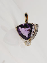 Load image into Gallery viewer, Amethyst and Diamond Pendant