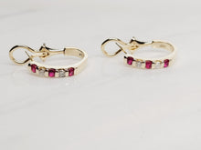 Load image into Gallery viewer, Diamond and Ruby Earrings